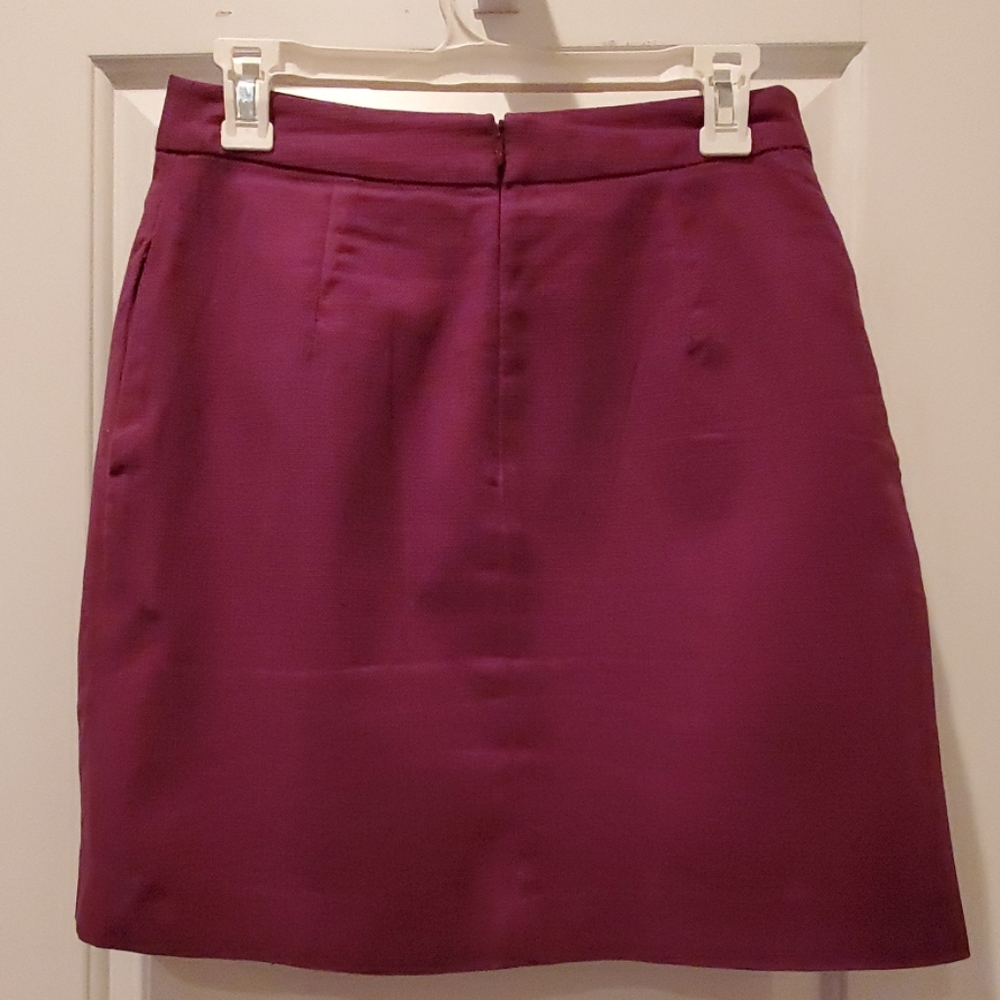 Tabitha Purple Burlap Skirt with Asymmetric Pleats - Picture 2 of 7